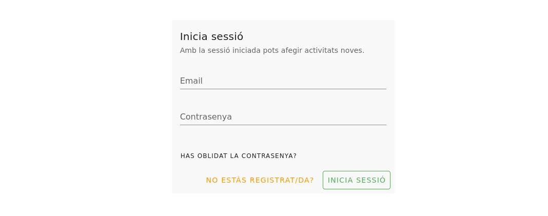 Formulari d'inici de sessió