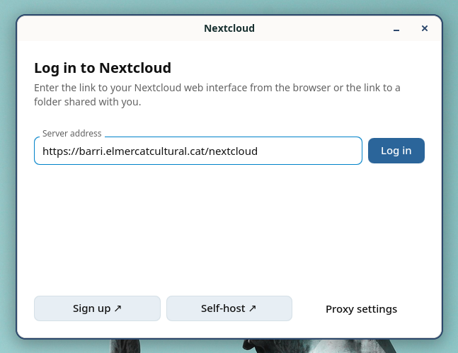 Nextcloud Files login form